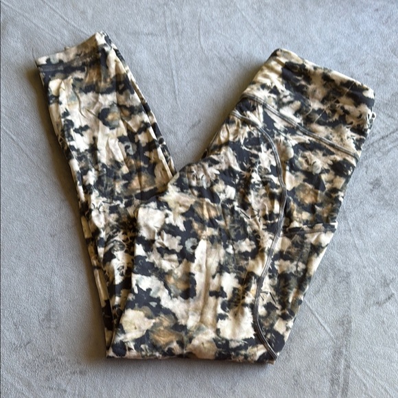 lululemon athletica Pants - lululemon athletica Neutral Tie-Dye High-Rise Leggings - Black, Cream, Brown